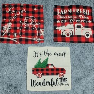 Christmas Decorations Pillow Cover Set Of 3